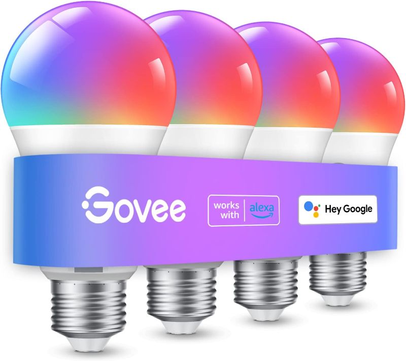 Photo 1 of Govee Smart Light Bulbs, Color Changing Light Bulb, Work with Alexa and Google Assistant, 16 Million Colors RGBWW, WiFi & Bluetooth LED Light Bulbs,...