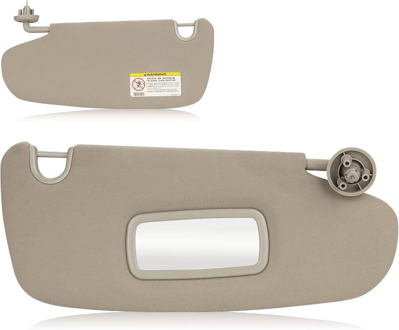 Photo 1 of Sun Visor for 2002-2009 Dodge Ram 1500 2500 3500, Right Passenger Side Beige Gray Sunvisor Replacement 1CT11TL2AA