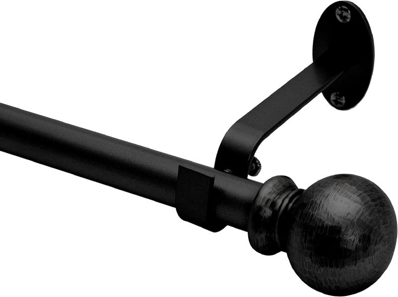 Photo 1 of 
Elrene Home Fashions Farmhouse Ball Curtain Rod, Single Adjustable Curtain Rod, (Wrought Iron), (86X120) 2 pack