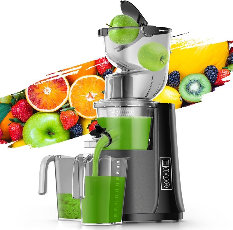 Photo 1 of Cold Press Juicer Machines, Slow Masticating Juicers with 3.3-inch Wide Dual Feed Chute for Whole Fruits and Vegetables, Juice Extractor Maker with Quiet...
