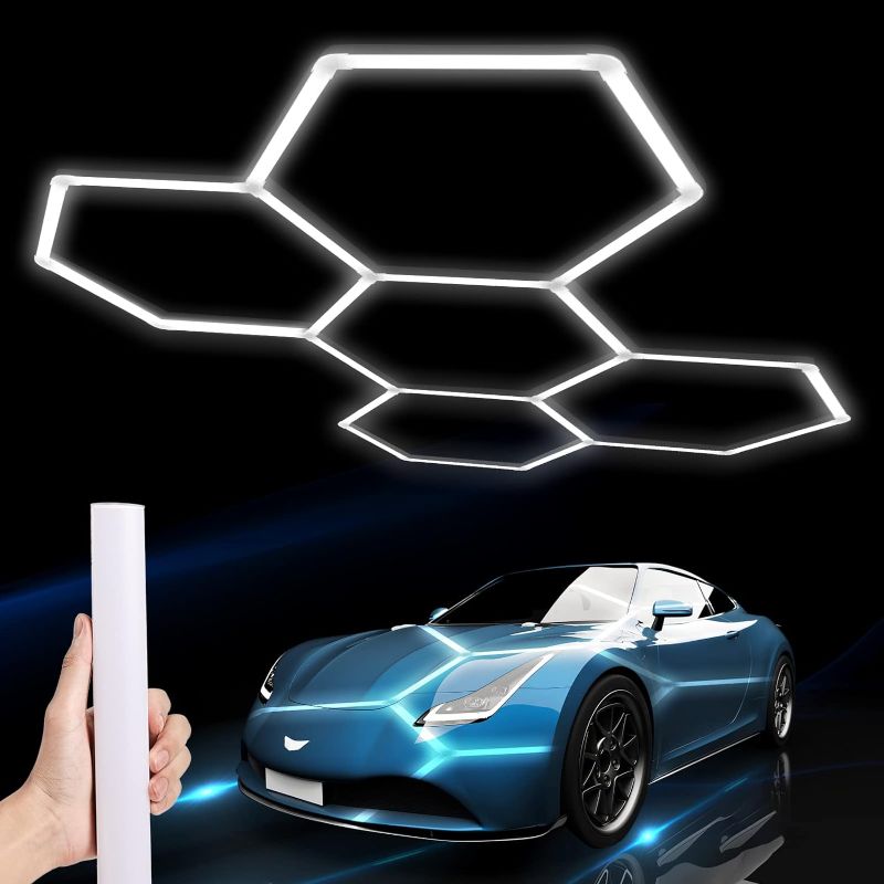 Photo 1 of 7 Pack Updated Bigger Size, 26400LM Super Bright Car Detailing Ceiling LED Shop Light for Warehouse Workshop Gym Basement Car Care Wash Room