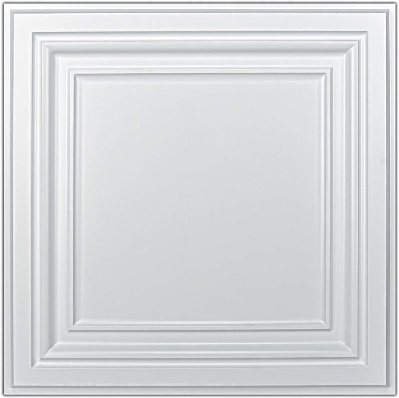 Photo 1 of Art3d PVC Ceiling Tiles, 2'x2' Plastic Sheet in White (12-Pack)
