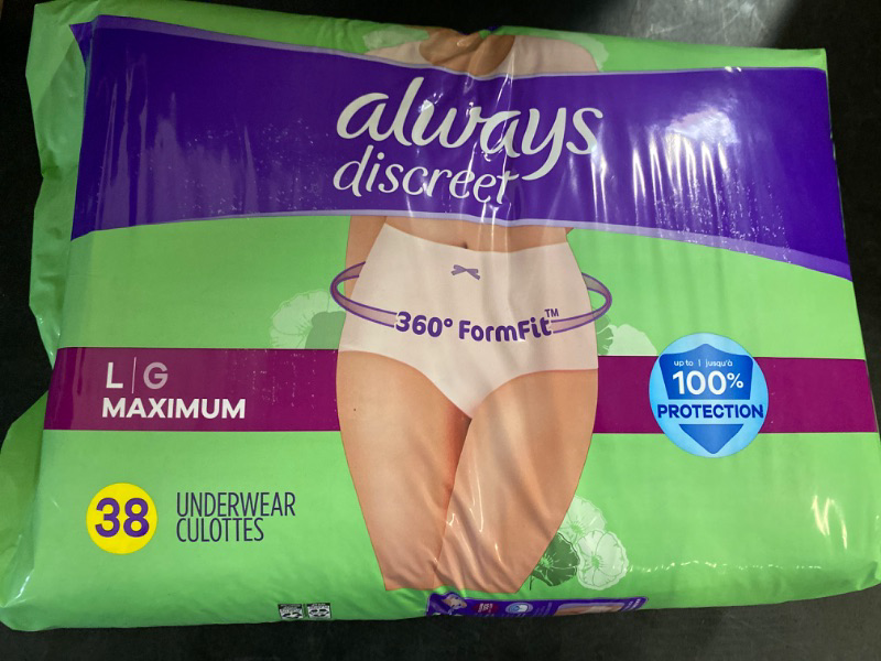 Photo 1 of ALWAYS DISCREET UNDERWEAR 38pcs SIZE L 2 pack
