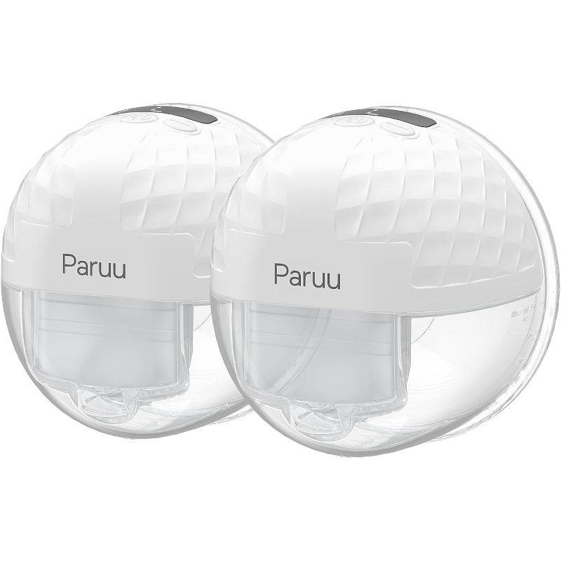 Photo 1 of Paruu P10 Hands-Free Breast Pump Wearable, 338mmHg Strong Suction, Low Noise, 4 Modes & 9 Levels, Electric Breast Pump Portable, Smart Display, 19/21/24/28mm Insert/Flange, 2 Pack (White)
