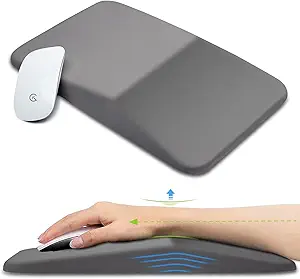 Photo 1 of Ergonomic Mouse Pad Wrist Support, Memory Foam Gel Mousepad with Wrist Rest Pain Relief & Non-slip PU Base, Office PC Computer Wrist Pad for Wireless Mouse & Desk(13x8Inch, Grey)