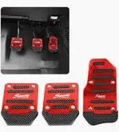 Photo 1 of Red Universal Racing Sports Non-Slip Automatic Car Gas/Brake/cluth 3 pack Pedal Pads Cover
