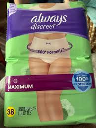 Photo 2 of Always Discreet Incontinence and Postpartum Underwear for Women, Maximum, Large, 38 underwear and 2 packs 