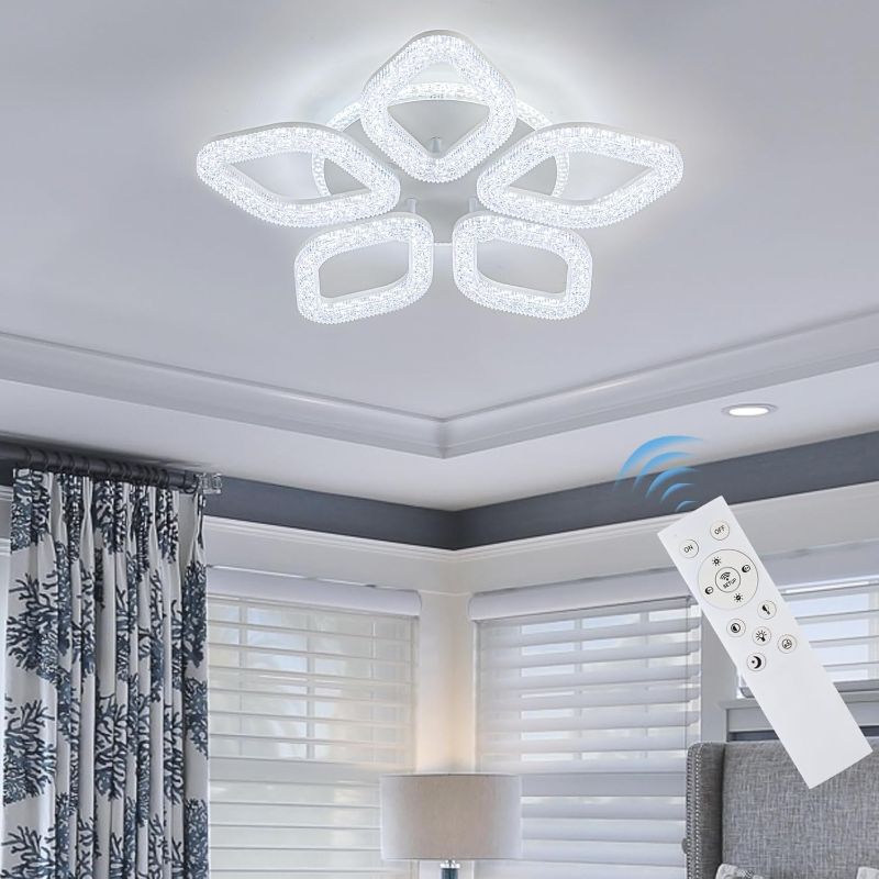 Photo 1 of FXJ Modern Ceiling Light Fixture: Dimmable 55W LED Flush Mount Ceiling Lights - Decorative Chandeliers for Dining Room Living Room Bedroom Kitchen,Colors...
