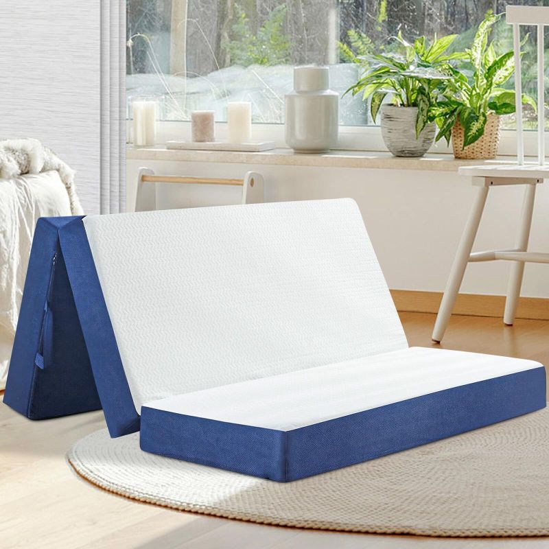 Photo 1 of CYMULA Tri Folding Mattress TwinDorm Furniture4 inch Foldable Mattress with C...
