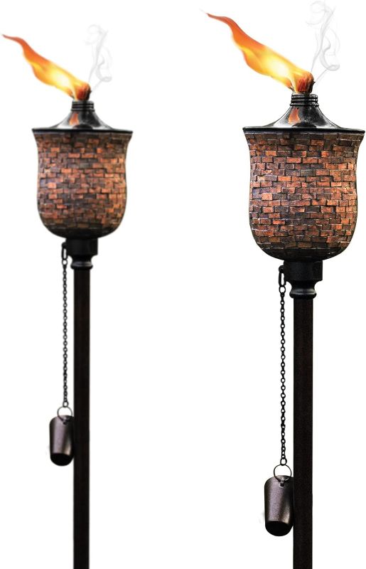 Photo 1 of Deco Window 2 Pcs Garden Torch for Outdoor 4-in-1 Convertible Table Torch Citronella Oil Lamp for Backyard Patio Deck Table Top & Ground Installation (Mosaic)

