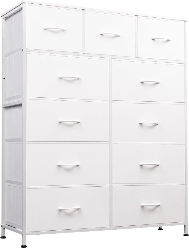 Photo 1 of WLIVE Tall Dresser for Bedroom OFF WHITE-CREAM, Fabric Dresser Storage Tower, Dresser & Chest of Drawers Organizer Unit with 11 Drawers, Storage Cabinet, Hallway, Closets, Steel Frame, Wood Top
