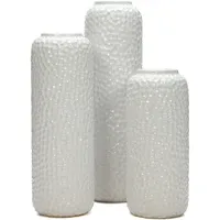 Photo 1 of HOSLEY® Ceramic Honeycomb Vase , White Glazed, Set of 3 , 12" 10 " 8" High
