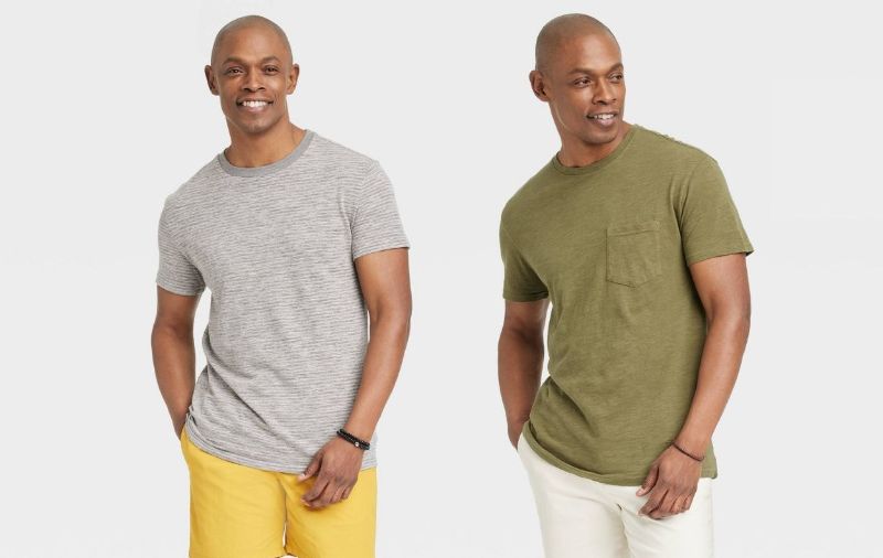 Photo 1 of Small 2 pack Men's Standard Fit Short Sleeve Crewneck T-Shirt - Goodfellow & Co™ 