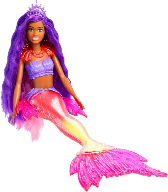 Photo 1 of Barbie Mermaid Power Doll, "Brooklyn" with Phoenix Pet and Accessories, Mermaid Toys with Interchangeable Fins
