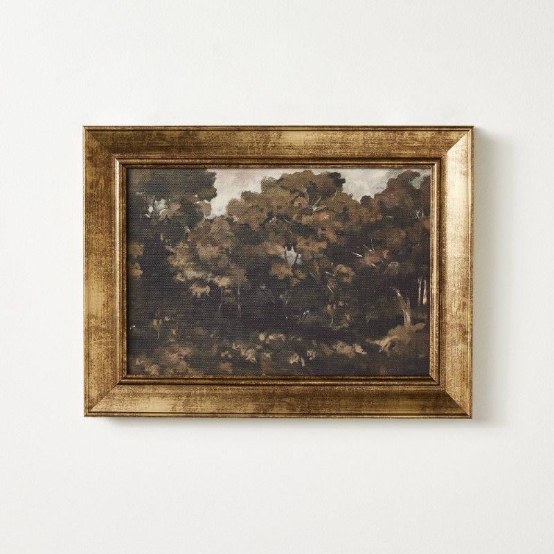 Photo 1 of 16"x12" Moody Trees Framed Wall Canvas Board - Threshold™ Designed with Studio McGee
