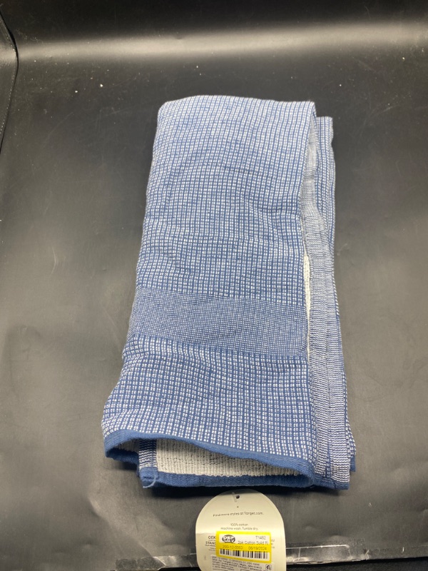 Photo 2 of 2pk Cotton Solid Ribbed Terry Kitchen Towels Blue - Threshold™
