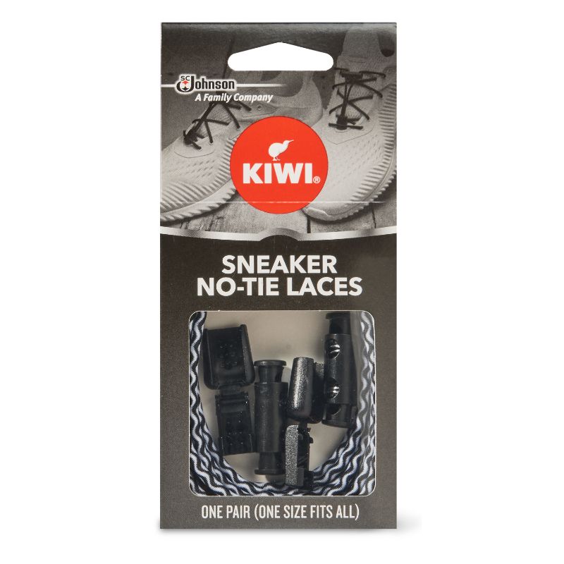 Photo 2 of  2 pack- KIWI Sneaker No Tie Shoe Laces - Black- 