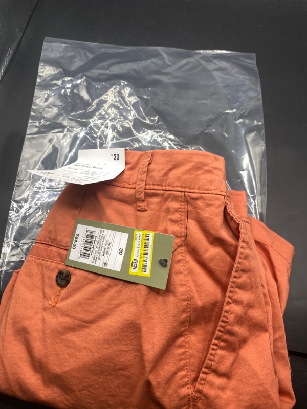 Photo 2 of Size 30 Men's Every Wear 7" Slim Fit Flat Front Chino Shorts - Goodfellow & Co™ Apricot Orange 30
