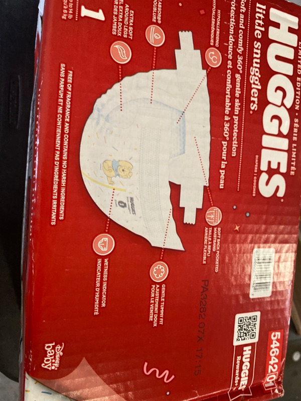 Photo 2 of Huggies Size 1 Diapers, Little Snugglers Newborn Diapers, Size 1 (8-14 lbs), 84 Count Size 1 84