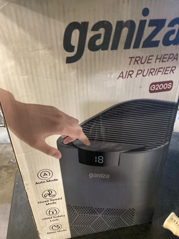 Photo 3 of Ganiza Air Purifiers For Home Large Room, 1570ft² H13 HEPA Air Purifiers for Pets with Air Quality Monitor, 23db Air Purifiers for Bedroom Remove Pet Hair Dander Pollen Smoke Dust Mold Odor Eliminator 1-with Auto Mode White