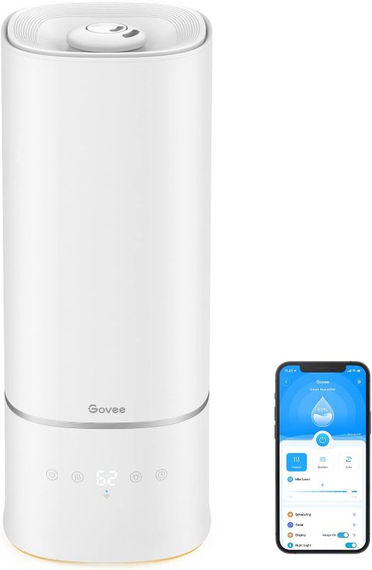 Photo 1 of Govee 6L Smart WiFi Humidifiers for Bedroom Large Room Plants, Top Fill Cool Mist Humidifier with App Control, Auto Mode with Sensor, Essential Oil Diffusers and Night Light, Works with Alexa
