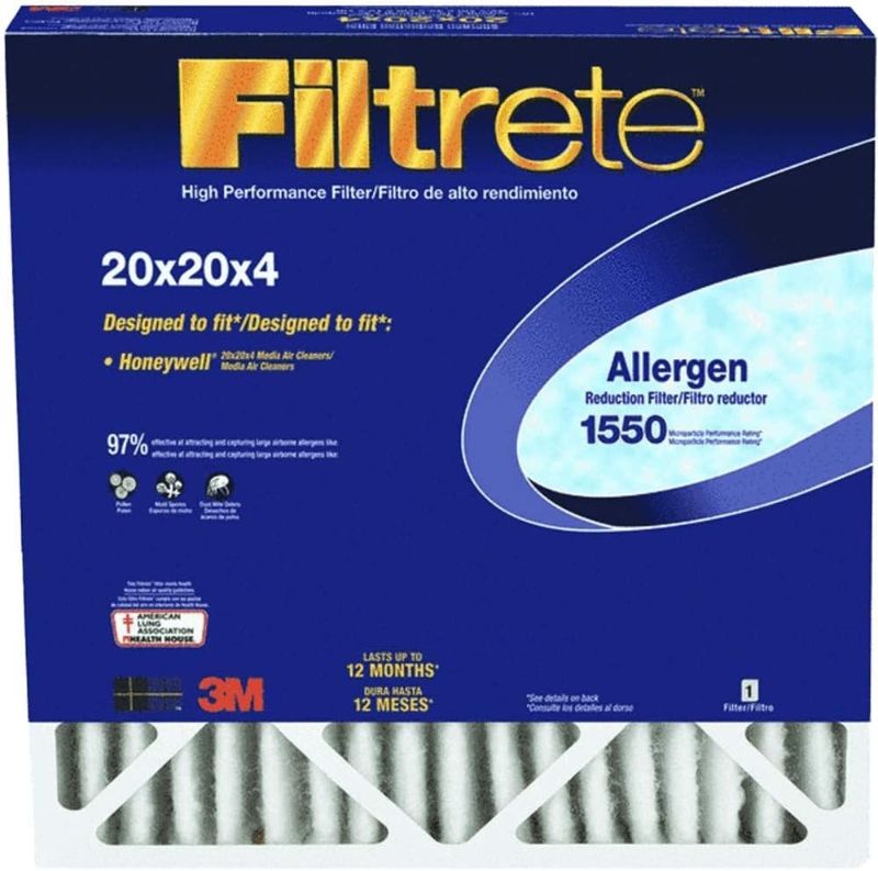 Photo 1 of 3M COMPANY DP02DC-4 Filtrete Filter, 20 x 20 x 4-Inch, White