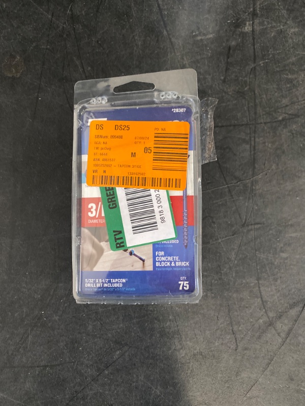 Photo 1 of Tapcon 28307 Star Flat Head Concrete Screws 3-1/4 Steel