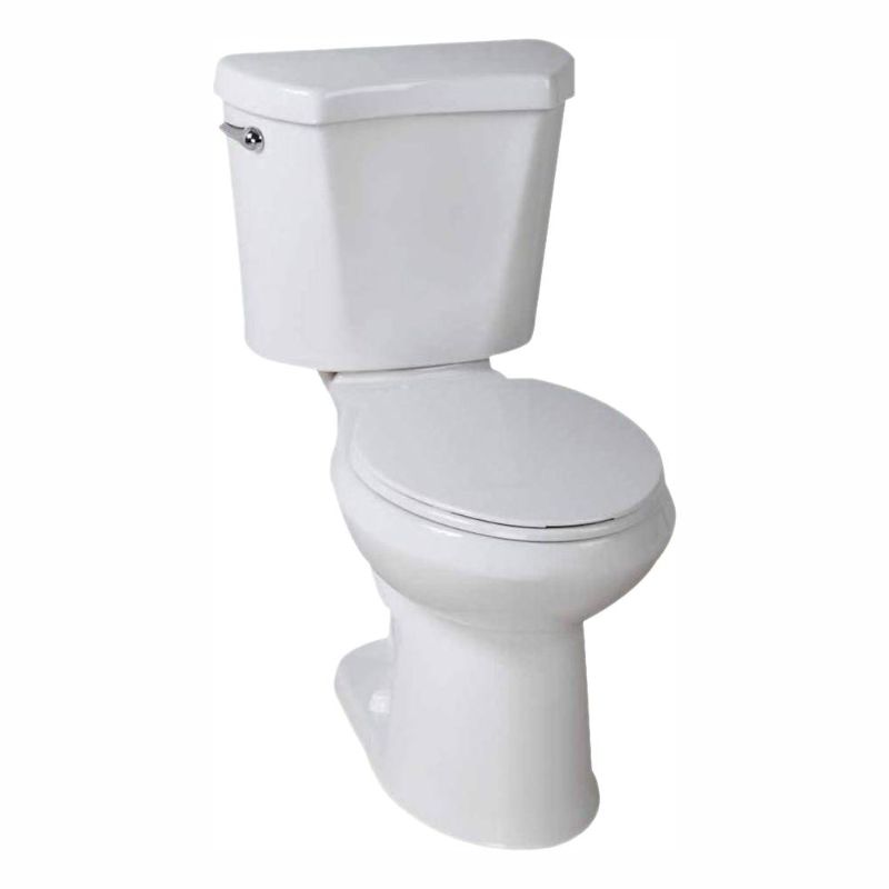 Photo 1 of 12 Inch Rough in Two-Piece 1.28 GPF Single Flush Elongated Toilet in White Seat Included