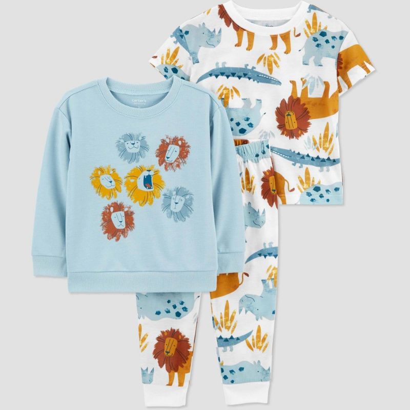 Photo 1 of Size 3T - Carter's Just One You® Toddler Boys' Lion Printed Pajama Set - Brown/Blue/White