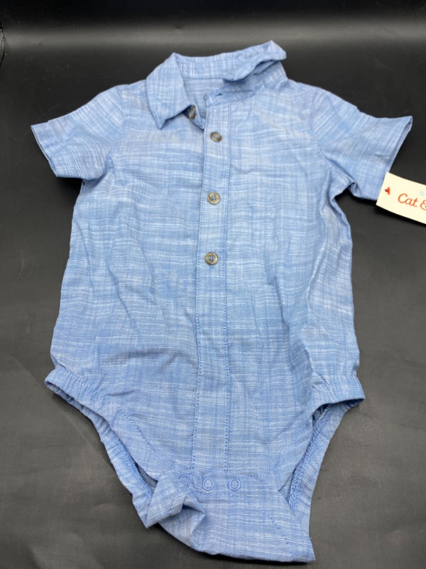 Photo 2 of Size 12M - (Does not include Bow Tie or Pants w/ Suspenders) Baby Boys' Mini Man Top- Cat & Jack Cream/Blue