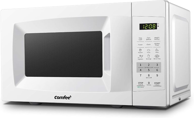 Photo 1 of COMFEE' EM720CPL-PM Countertop Microwave Oven with Sound On/Off, ECO Mode and Easy One-Touch Buttons, 0.7 Cu Ft/700W, Pearl White