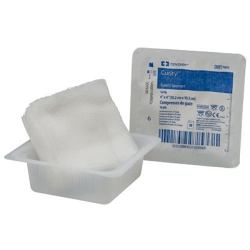 Photo 1 of (Pack of 1280) Covidien 6318 Curity Gauze Sponges, 8-Ply, 4" x 4" Size 