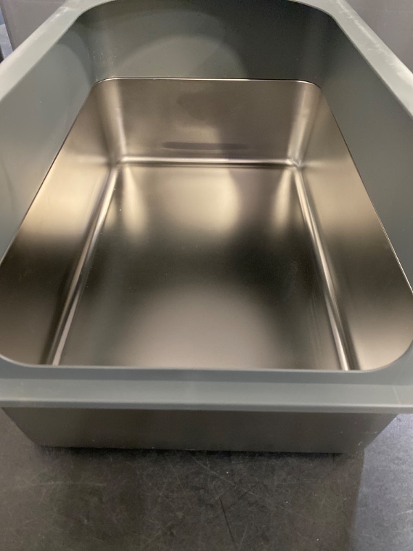 Photo 2 of iPrimio Enclosed Sides Stainless Steel Litter Box - XL for Big Cats - Stainless Easy Cleaning High Sided Litter Box, 1 Pan w/Enclosure