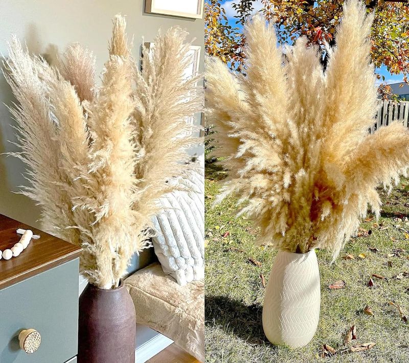 Photo 1 of 40" inch 20 Stems Natural Pampas Grass Decor Tall, Pompas Grass, Tall Pampas Grass for Wedding, Party, Farmhouse, Boho Home Decor