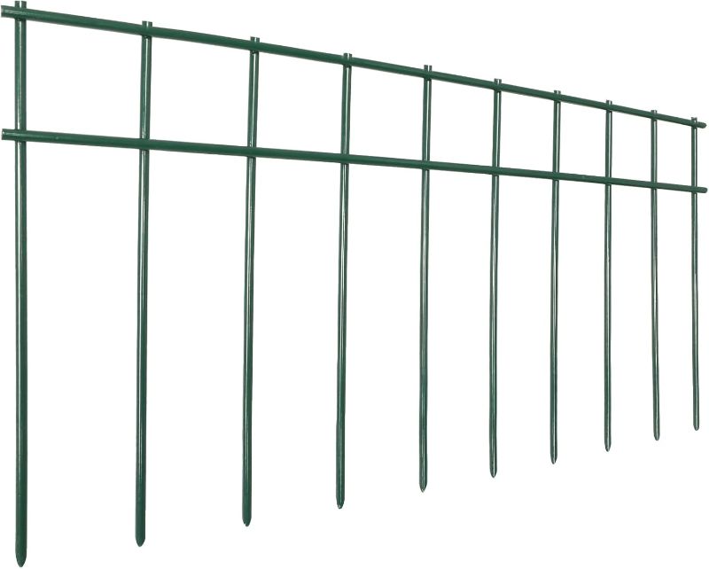 Photo 1 of Adavin No Dig Animal Barrier Fence Green Garden Fences, 10 Pack 24 in(L) X15 in(H) Dog Under Fence Barriers, 2 Inch Gap for Dog Rabbits Fences Panel Ground Stakes for Outdoor Patio.