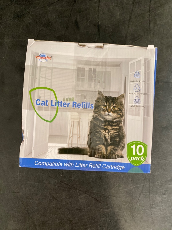 Photo 3 of 9 Pack Cat Litter Refill Bags 100% Enhanced Odor Control Litter Refills Generic Compatible with Litter Genie and Pet Genie Pail, Included One Non-Original Refill Cartridge