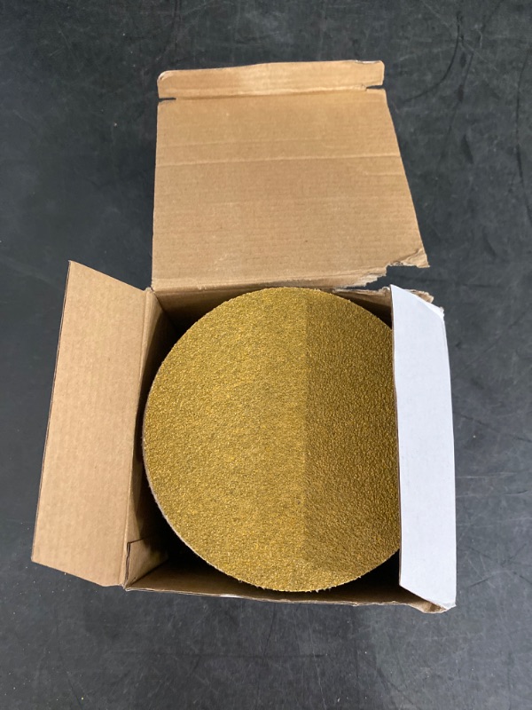 Photo 2 of 6 Inch Sanding Discs Hook and Loop No Hole, 40 Grit Sandpaper, Da Sandpaper for Automotive and Woodworking, 100 Pack