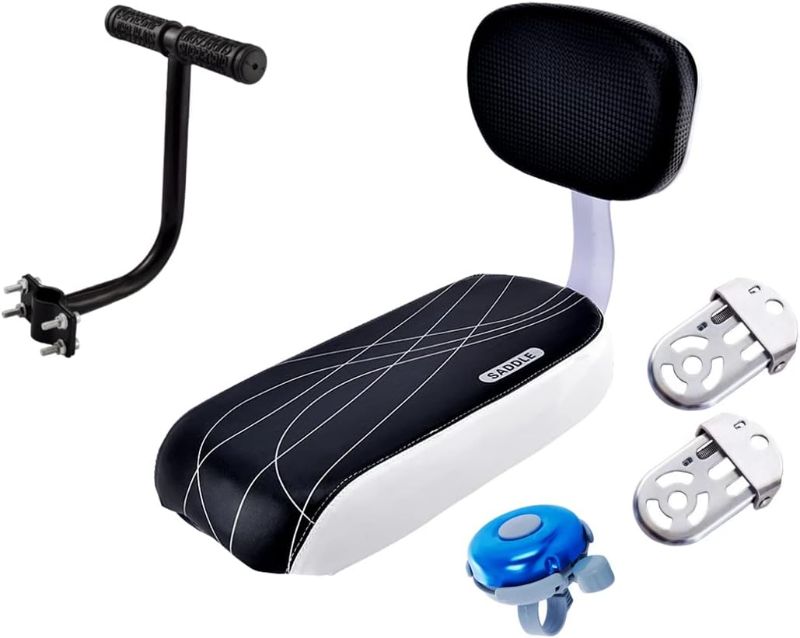 Photo 1 of Bicycle Rear Seat Cushion Armrest Footrest Set, Bike Back Seat Child Safety Cushion Armrest Handrail Rear Feet Pedals