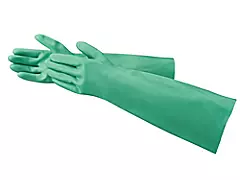 Photo 1 of ***Size 9*** Ansell Chemical Resistant Gloves, Nitrile, 22 mil Thickness, Green, 1 Pair