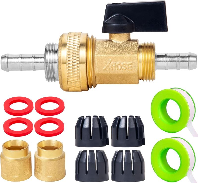 Photo 1 of ***Red Washers are Missing*** Garden Telescopic Hose end Adapter with Shut Off Valve, Garden Retractable Hose end Fittings Kit, Garden Hose Brass Shut Off Valve, Hose Connector, Instruction Manual included?1 Set?