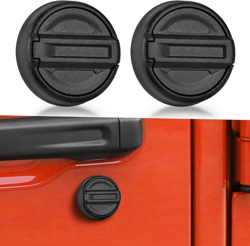 Photo 1 of Keyhole Covers for 2018-2024 Jeep Wrangler JL and Gladiator JT Front Door, Magnetic Keyhole Protection Accessories for Door Lock Covers