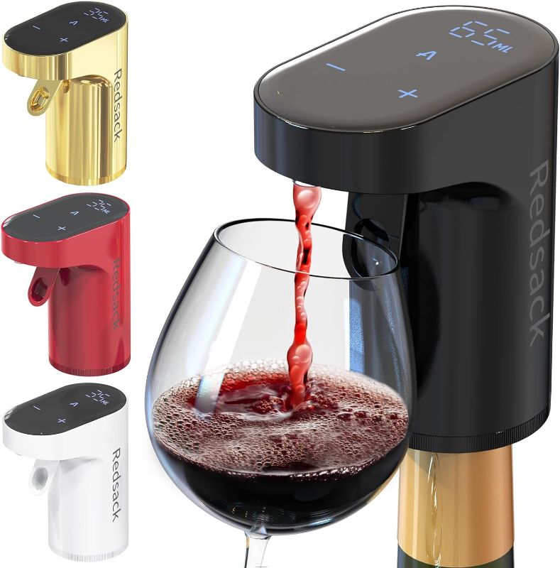 Photo 1 of Electric Wine Decanter Aerator Dispenser Pourer Whiskey Adjustable Quantity Liquor Wine Pump Birthday Gift for Men Women Mom Dad Boss Brother Husband Funny Unique Gifts for Him (Black)