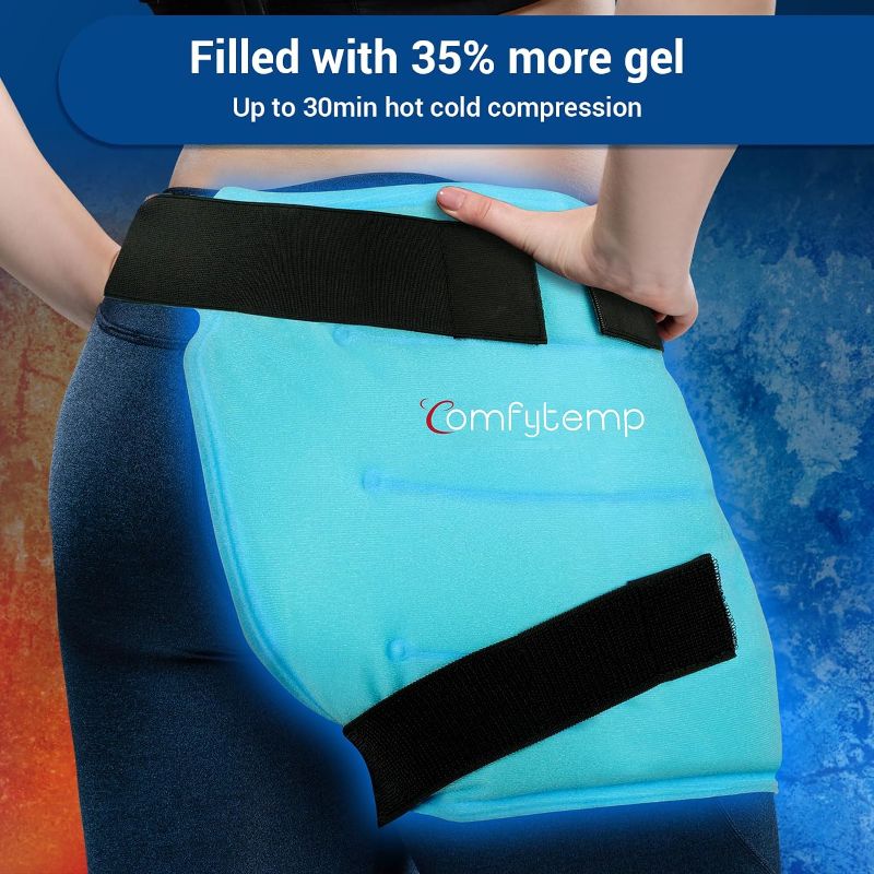 Photo 1 of Comfytempp Large Hip Ice Pack Wrap for Hip Replacement, Fracture, Hip Pain Relief and Hip Heating Pad for Hip/Sciatica Pain Relief Bundles, FSA HSA Approved, Gift for Recovery after Surgery, Men Women