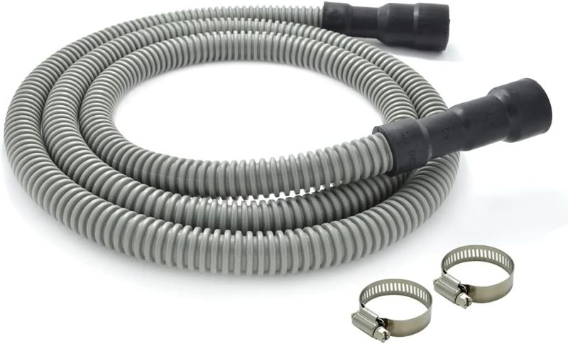 Photo 1 of (Does Not Come With Hose Clamps) Universal Dishwasher Drain Hose - 6 Ft Discharge Hose - Corrugated and Flexible Dishwasher Hose Drain Replacement