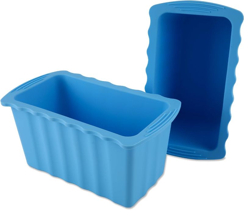 Photo 1 of 4 Pcs Extra Large Ice Block Tray, 8lbs Ice Maker Cube for Cold Plunge Reusable Silicone Ice Freezer Block Maker Ice Bath Chiller for Ice Bath Coolers Camping Fishing (Blue) 