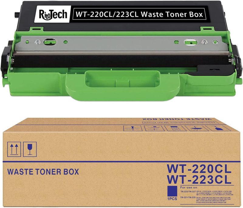 Photo 1 of 1 Pack Compatible for Brother WT-220CL Waste Toner Box WT-223CL Waste Toner Box Works with MCF - 9340CDW HL-3140CW 3170CDW L3210CW L3230CDW L3270CDW 9130CW L3290CDW MFC-L3710CW L3770CDW (Black)