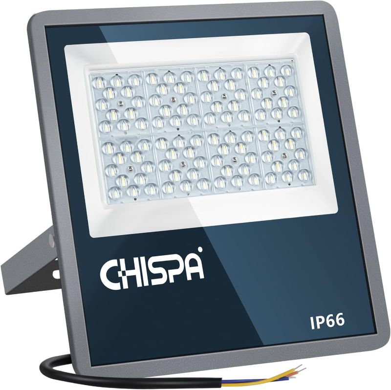 Photo 1 of CHISPA LED Flood Light Outdoor, 1 Pack 3000LM 150W Super Bright Security Lights, IP66 Waterproof LED Work Light, 6000K Outdoor Flood Lights, for Yard, Garage, Garden, Playground, Arena, Lawn