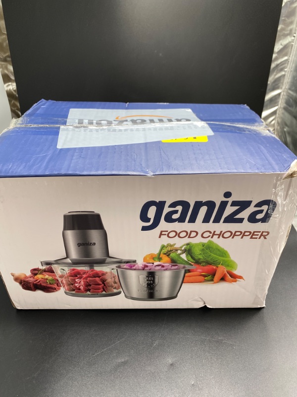 Photo 3 of GANIZA Food Processors, Electric Food Chopper with Meat Grinder & Vegetable Chopper - 2 Bowls (8 Cup+8 Cup) with Powerful 450W Copper Motor - Includes 2 Sets of Bi-Level Blades for Fruits/Meat/Nuts