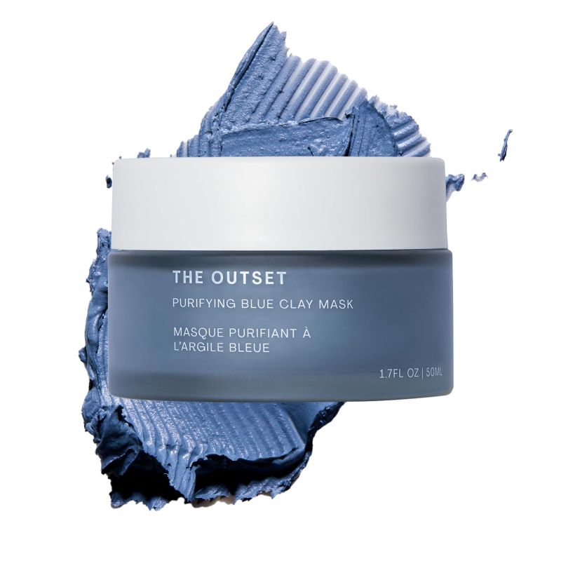 Photo 1 of The Outset Purifying Blue Clay Mask - Gentle Fragrance Free Non-Drying Detox - Hydrating, Clarifying for Blackheads and Pores - Clean, Vegan, Gluten Free - All Skin Types, Sensitive Skin - 1.7 fl oz