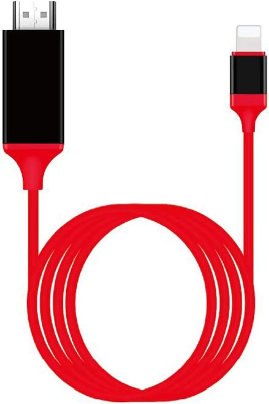 Photo 1 of [Apple MFi Certified] Lightning to HDMI Adapter for Phone to TV,Compatible with iPhone,iPad, Sync Screen Connector Directly Connect on HDTV/Monitor/Projector NO Need Power Supply (red)